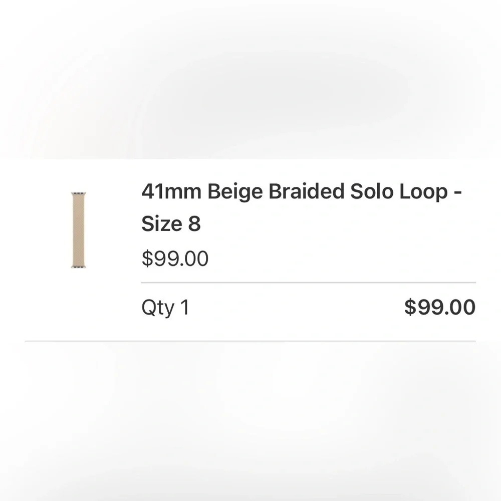 41mm Beige Braided Solo Loop - Size 8